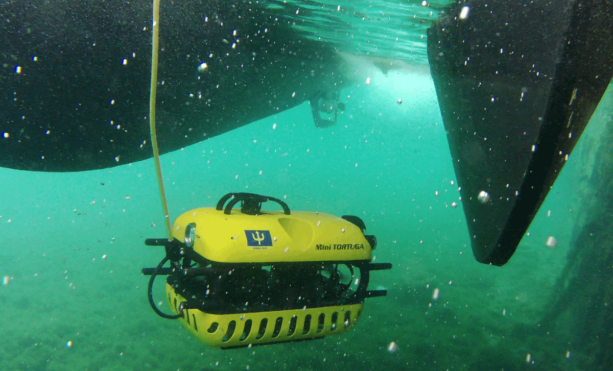 Subsea Tech Mini Tortuga ROV launched from USV