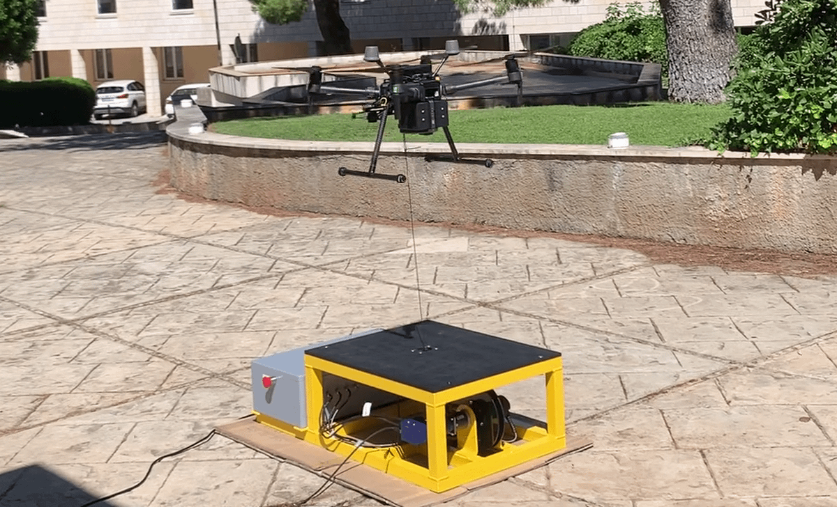 Winch for tethered drone, UAV